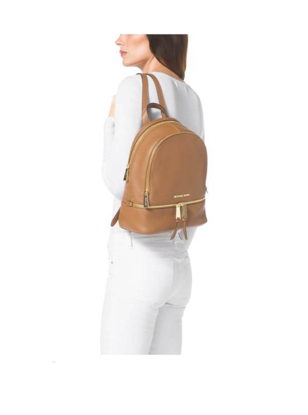 Damske Batohy Michael Kors Rhea Medium Leather Káva - Kabelky Michael Kors Obchod | UNXEA-1380